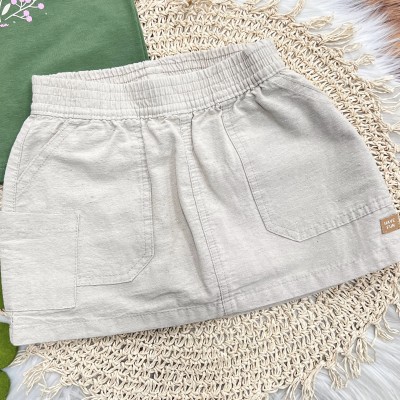 Conj Verde Jardim de Flores e Shorts Saia